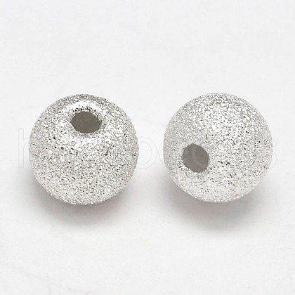 Round 925 Sterling Silver Textured Beads STER-F012-23D-1
