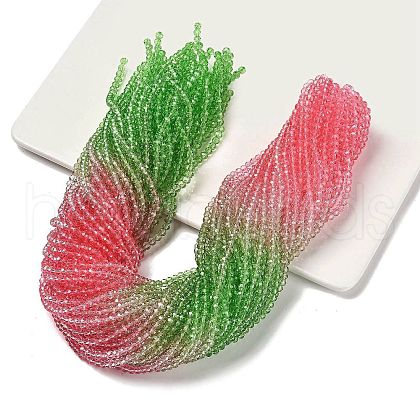 Transparent Painted Glass Beads Strands X1-DGLA-A034-T1mm-A18-1
