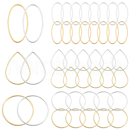 SOFPLATE 120Pcs 6 Styles Brass Linking Rings KK-SP0002-16-1