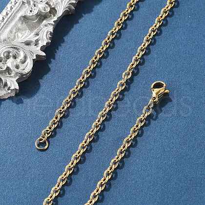 304 Stainless Steel Cable Chain Necklace Making STAS-P045-02G-1