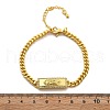 Brass Cuban Link Chain Bracelets BJEW-A035-01G-3
