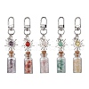 Glass Wishing Bottle with Natural & Synthetic Gemstone Chips inside Pendant Decorations HJEW-JM03041-2
