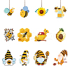 Bees Theme Wooden Pendant Decorations WOOD-WH0037-003-1