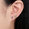 3Pairs 3Color Elegant S925 Sterling Silver Stud Earrings with Rhinestone KH6473-8-3