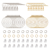 40Pcs 4 Styles 304 Stainless Steel Earring Hooks & Hoop Earring Findings STAS-CJ0002-38-4