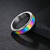 Rainbow Color Pride Flag Enamel Rectangle Rotating Ring RABO-PW0001-038A-5