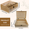 Rectangle Wooden Memory Keepsake Boxes with Lids CON-WH0101-022-2