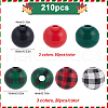 SOFPLATE 6 Styles Painted Natural Wood Beads WOOD-SP0001-09-2