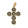 Ion Plating(IP) 304 Stainless Steel Enamel Rhinestone Pendants STAS-Q325-05H-G-1