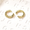 Brass Micro Pave Cubic Zirconia Cuff Earrings X-ZIRC-H109-06G-5