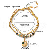 304 Stainless Steel & Natural Flower Amazonite Beaded Double Layer Bracelets FS-WG81BCE-03-1