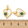 Brass Micro Pave Cubic Zirconia Pendants KK-P275-15G-3