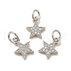 Rack Plating Brass Micro Pave Cubic Zirconia Charms KK-E081-18P-3