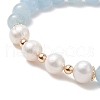 Natural Mixed Gemstone & Pearl Stretch Bracelet BJEW-JB09224-7