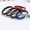 Simple Style Leather Cord Bracelets BJEW-P128-07-1