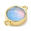 Synthetic Opal Connector Charms KK-S370-05G-02-2