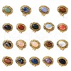 Oval Natural & Synthetic Gemstone Finger Rings RJEW-M063-01G-2