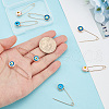 ARRICRAFT 8Pcs 4 Colors Alloy & Glass Safety Pins AJEW-AR0001-62-3