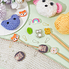  DIY Donut & Fox & Leaf & Rainbow Silicone Beads Knitting Needle Protectors/Knitting Needle Stoppers with Stitch Markerss IFIN-NB0001-54-4