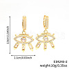 Fashionable Brass Clear Cubic Zirconia Eye Hoop Earrings CN7590-2-3