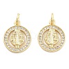 Brass Pave Cubic Zirconia Pendants KK-U009-10D-G-1