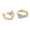 Brass Micro Pave Cubic Zirconia Huggie Hoop Earrings EJEW-L234-030-4