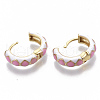 Brass Huggie Hoop Earrings EJEW-S209-05E-4