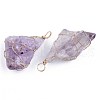 Rough Raw Natural Amethyst Pendants G-S359-175-2