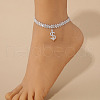Dollar Sign Alloy Full Crystal Rhinestone Charm Anklets for Women FS-WG75E59-02-2
