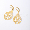 Elegant Brass Flower Pattern Hoop Earrings MQ3873-2