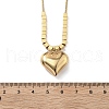304 Stainless Steel Heart Pendant Necklaces NJEW-V001-12G-3