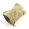 Polyester Imitation Burlap Packing Pouches Drawstring Bags X-ABAG-R005-18x13-01-2