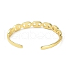 Brass Micro Pave Clear Cubic Zirconia Hollow Oval Open Cuff Bangles for Woman BJEW-M312-02A-G-3