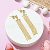 Brass Coreana Chain Tassel Earrings EJEW-JE05520-2