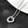 304 Stainless Steel Crystal Rhinestone Hexagon Pendant Necklaces for Women NJEW-F339-04P-5