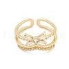 Brass Micro Pave Cubic Zirconia Cuff Rings RJEW-I103-067G-2