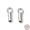 Rhodium Plated 925 Sterling Silver Cord Ends STER-P055-01A-P-1