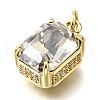 Brass Glass Charms KK-V011-32G-2