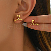 S925 Sterling Silver Ribbon Stud Earrings GA3536-1
