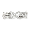 Brass Micro Pave Clear Cubic Zirconia Fold Over Clasps KK-U059-32P-1