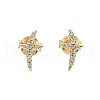 925 Sterling Silver Clear Cubic Zirconia Stud Earrings EJEW-Q032-01D-G-4