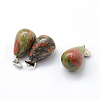 Teardrop Natural Unakite Pendants G-Q435-23-2