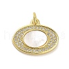 Brass Micro Pave Clear Cubic Zirconia Pendants KK-K365-02H-G-1