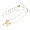 Ion Plating(IP) 304 Stainless Steel Bowknot Pendant Cable Chain Necklaces for Women NJEW-P320-12A-G-4