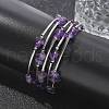 Natural Amethyst Chip Warp Bracelets X-BJEW-JB01517-02-2