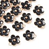 Light Gold Plated Alloy Enamel Pendants ENAM-YW0002-20E-3