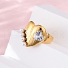 304 Stainless Steel Adjustable Cuff Rings for Women RJEW-B126-03G-3