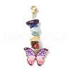 Butterfly Alloy Enamel Pendant Decorations HJEW-JM01192-2