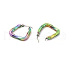 Ion Plating(IP) 304 Stainless Steel Trapezoid Hoop Earrings for Women EJEW-P202-05MC-2