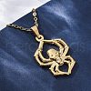Halloween Skull Spider 304 Stainless Steel Pendant Necklaces NJEW-M096-15G-5